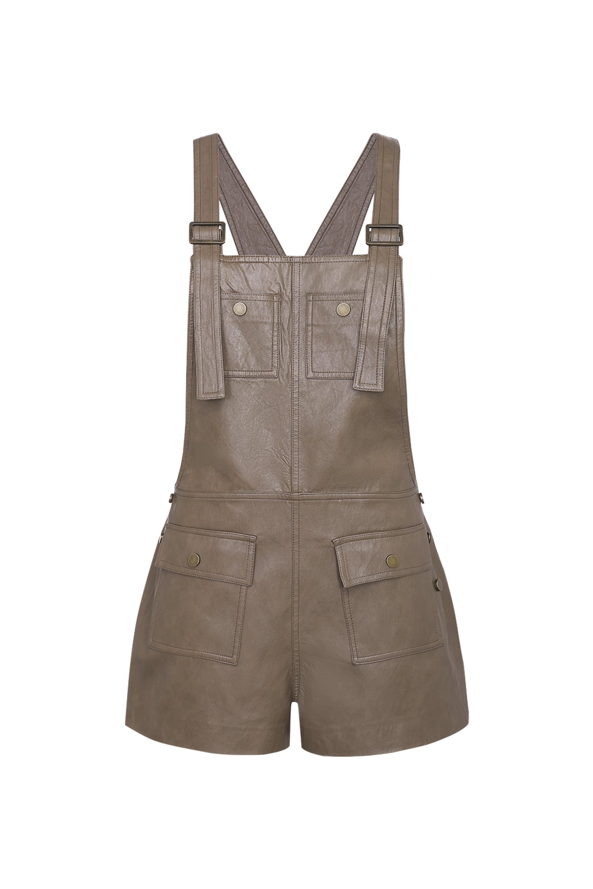 Faux Leather Overall Shorts | Shortall | WISKII Active