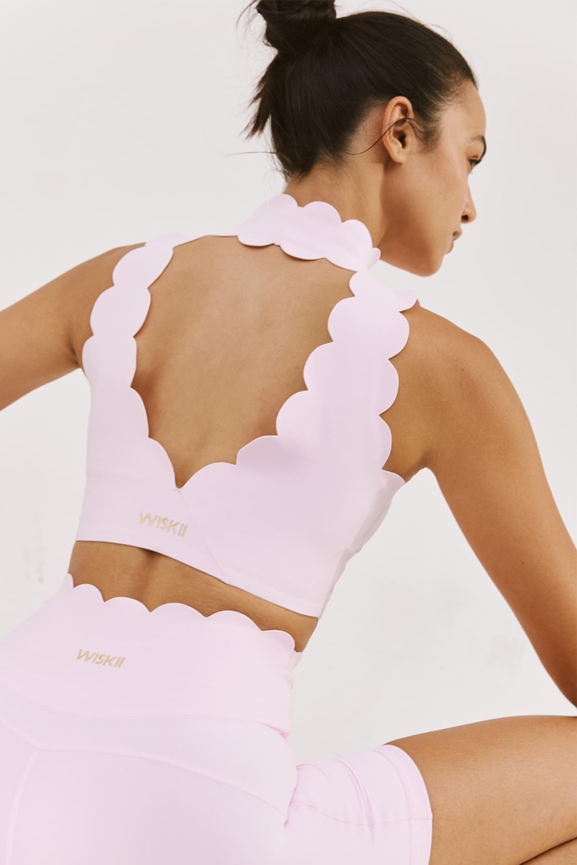 High Neck Scallop V-Back Bra.