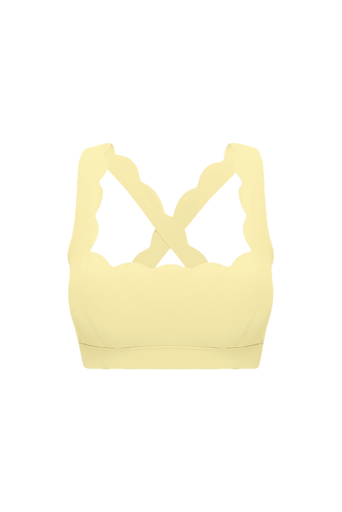 WISKII Cross Back Sports Bra | Lemon Drop