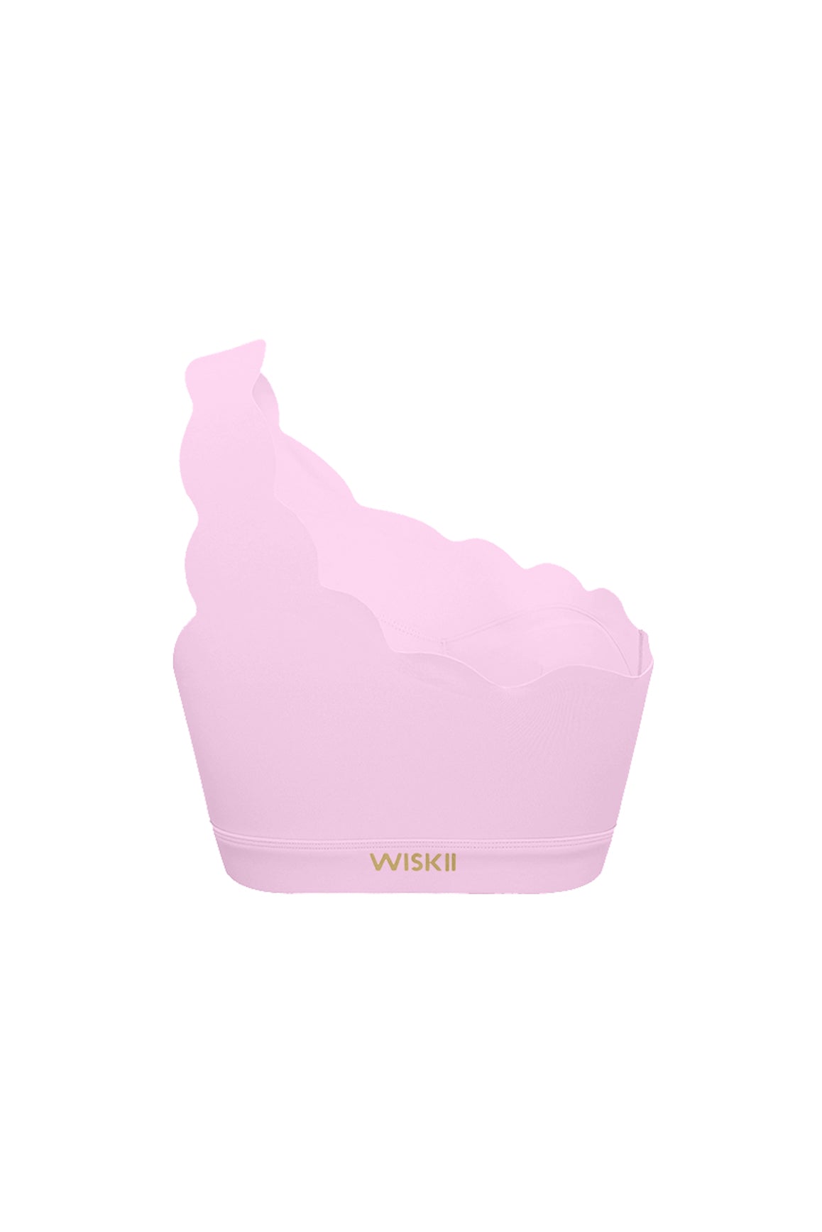 WISKII Dynamic One Shoulder Sports Bra in Sakura Zen color, featuring a stylish single-shoulder design and breathable fabric.