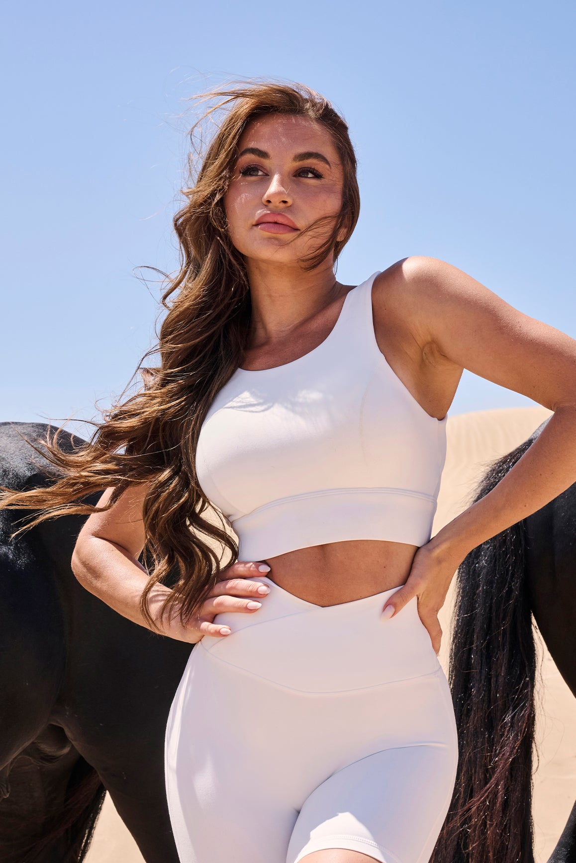 WISKII Move Freely back cutout sports bra in Tuscan Tan with stylish open back design and supportive fit.