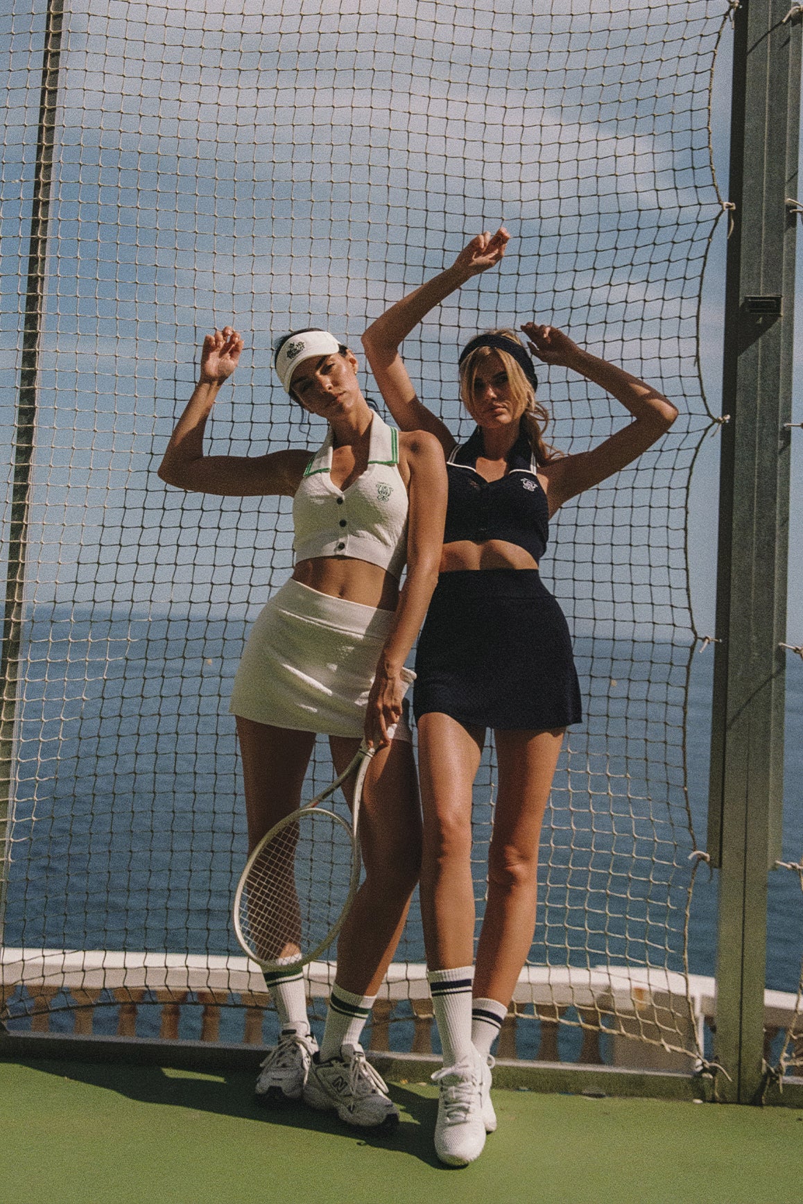 WISKII Riviera Jacquard Knit Polo Tank Top in white, featuring a stylish knit design and classic polo collar.