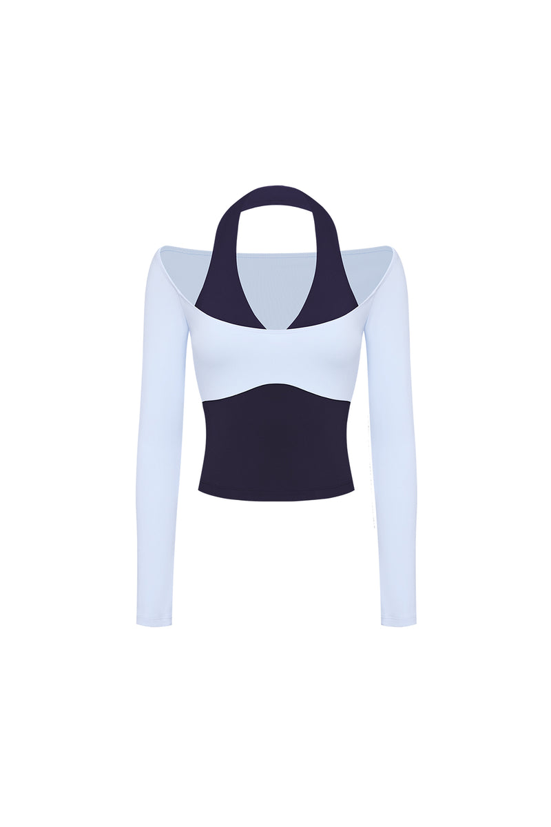 Colorblock One-Piece Long Sleeve Top