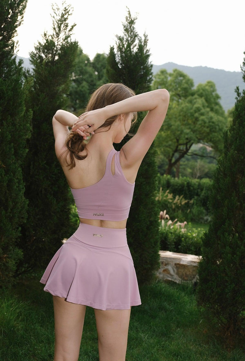 model wears WISKII blossom a-line tennis skirt 