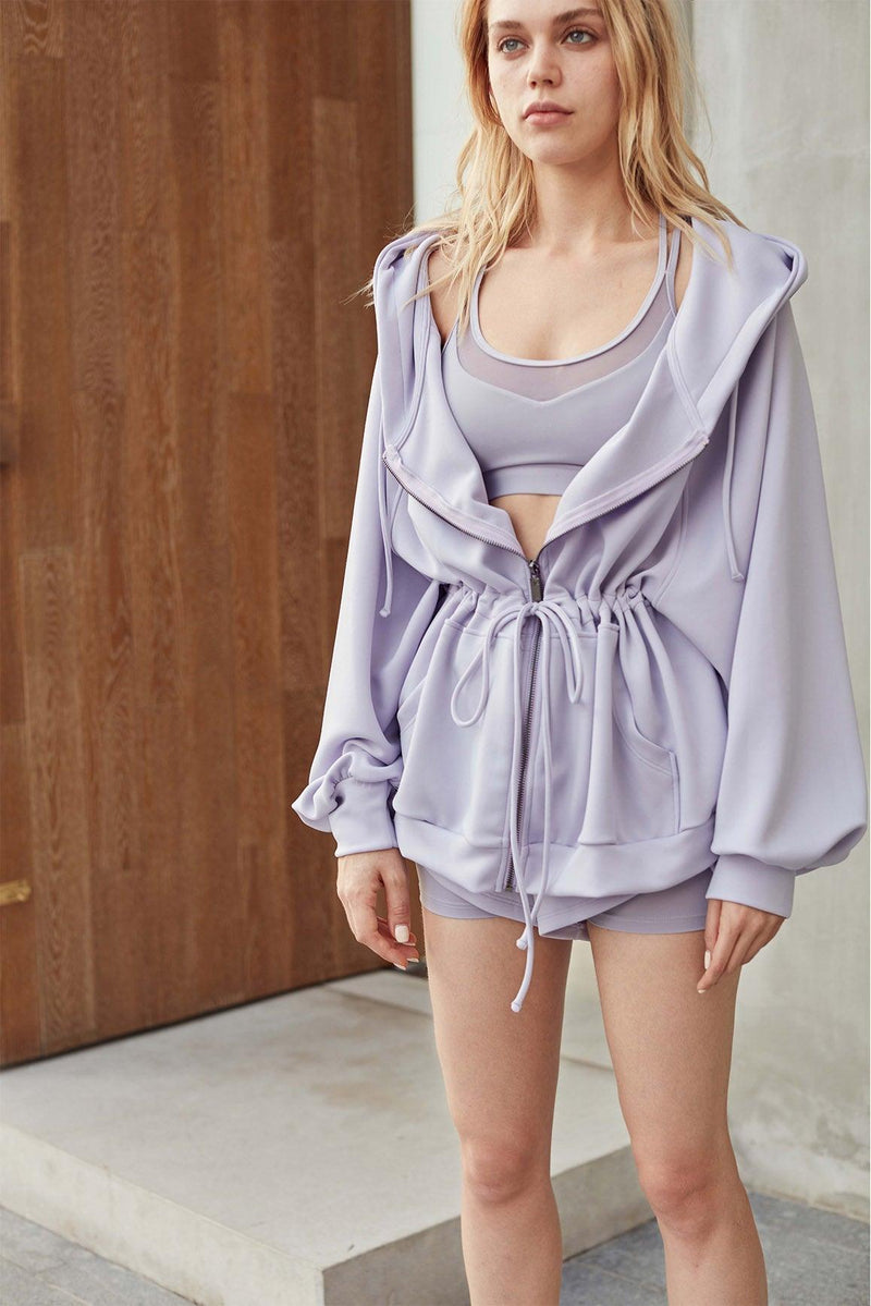 WISKII Over-sized Angel Set in Lavender color, worn by a model.